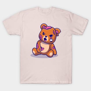 Cute Bear Zombie Cartoon T-Shirt